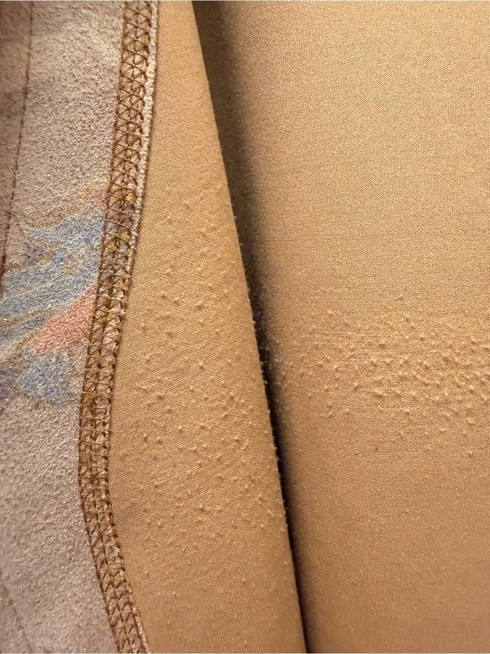 Solitaire Open-Front Cardigan Jacket - Peachy Tan with Muted Blue Accents - Picture 8 of 11